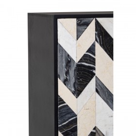 Armadio Romimex Marrone Nero Dorato Legno Marmo 45 x 170 x 80 cm