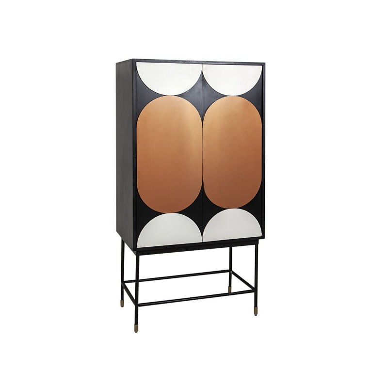 Armadio Romimex Bianco Nero Beige Metallo Legno MDF 80 x 160 x 40 cm
