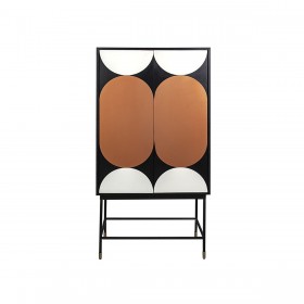 Armadio Romimex Bianco Nero Beige Metallo Legno MDF 80 x 160 x 40 cm