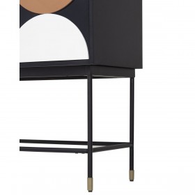 Armadio Romimex Bianco Nero Beige Metallo Legno MDF 80 x 160 x 40 cm