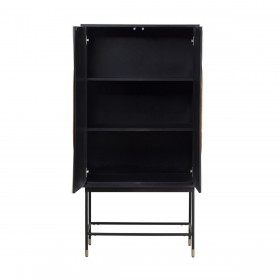 Armadio Romimex Bianco Nero Beige Metallo Legno MDF 80 x 160 x 40 cm
