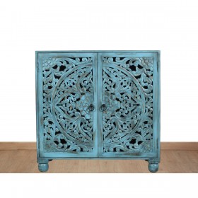 Credenza Romimex Azzurro Legno di mango 90 x 90 x 40 cm