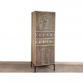 Armadio Romimex Naturale Legno di mango 60 x 180 x 45 cm