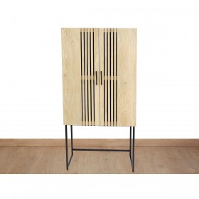 Armadio Romimex Naturale Metallo Legno di mango 80 x 161 x 43 cm