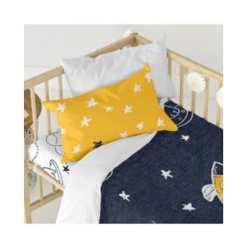 Set di copripiumino HappyFriday Mr Fox Starspace  Multicolore Culla Neonato 2 Pezzi
