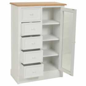 Cassettiera Alexandra House Living Bianco Naturale Legno di paulownia Legno MDF 35 x 110 x 72 cm