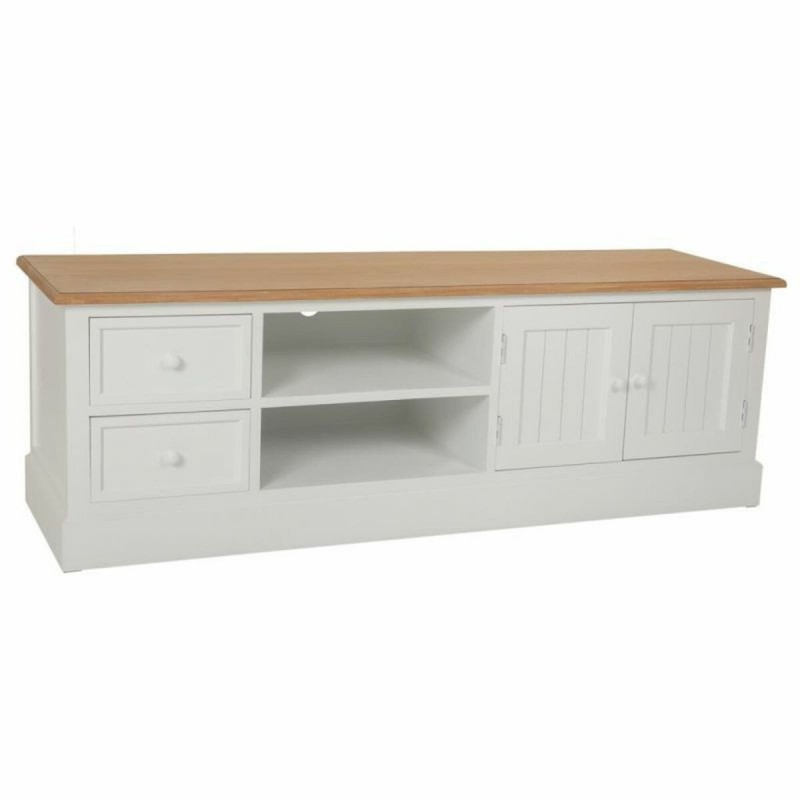 Cassettiera multiuso Alexandra House Living Bianco Naturale Legno di paulownia Legno MDF 45 x 50 x 150 cm