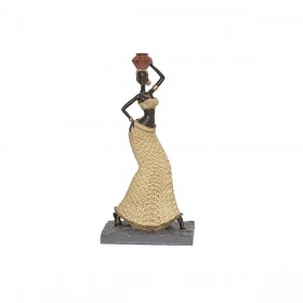 Statua Decorativa Romimex Marrone Naturale Africana 15 x 31 x 10 cm