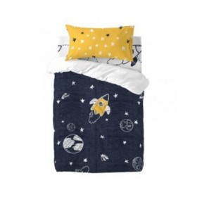 Set di copripiumino HappyFriday Mr Fox Starspace  Multicolore Culla Neonato 2 Pezzi