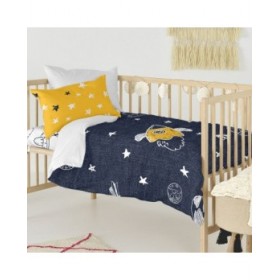 Set di copripiumino HappyFriday Mr Fox Starspace  Multicolore Culla Neonato 2 Pezzi