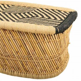 Lettino Alexandra House Living Nero Naturale 48 x 78 x 110 cm