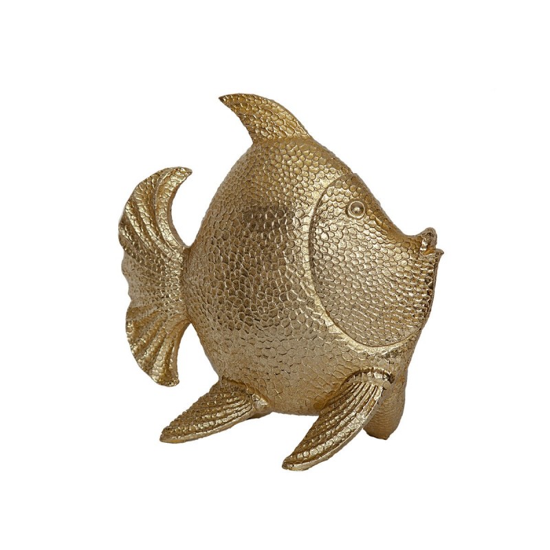 Statua Decorativa Romimex Dorato Resina Pesce 36 x 34 x 17 cm