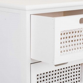 Cassettiera Alexandra House Living Bianco Canna Legno di paulownia Legno MDF 29 x 75 x 35 cm