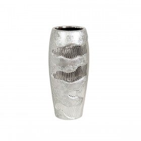 Vaso Romimex Argentato Ceramica 14 x 30 x 14 cm