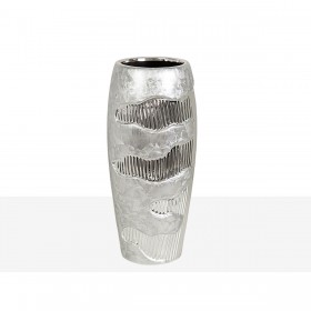 Vaso Romimex Argentato Ceramica 14 x 30 x 14 cm