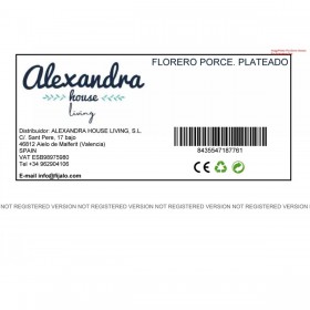 Vaso Romimex Argentato Porcellana 15 x 40 x 15 cm