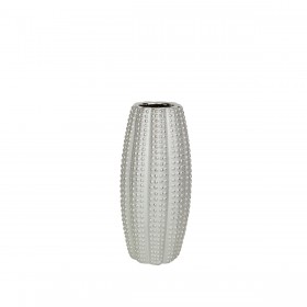 Vaso Romimex Argentato Porcellana 13 x 30 x 13 cm