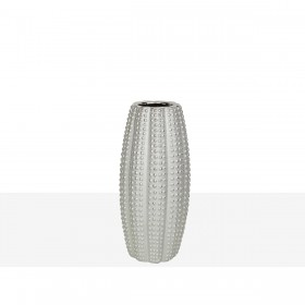 Vaso Romimex Argentato Porcellana 13 x 30 x 13 cm