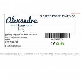 Vaso Romimex Argentato Porcellana 13 x 30 x 13 cm