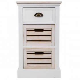 Cassettiera Alexandra House Living Bianco Marrone Legno di paulownia Legno MDF 30 x 68 x 40 cm