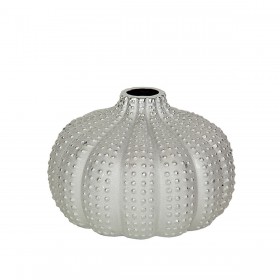Vaso Romimex Argentato Porcellana Sferico 25 x 17 x 25 cm