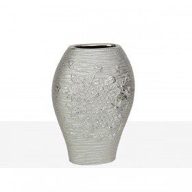 Vaso Romimex Argentato Porcellana 18 x 26 x 10 cm