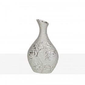 Vaso Romimex Argentato Porcellana 15 x 26 x 8 cm