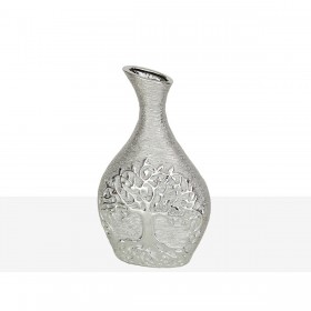 Vaso Romimex Argentato Porcellana 15 x 26 x 8 cm