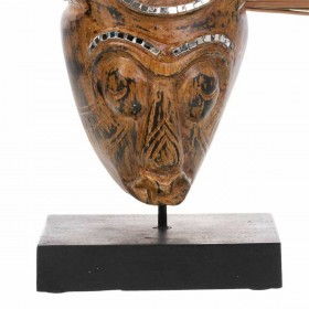 Statua Decorativa Alexandra House Living Marrone Legno Vetro Alghe marine Maschera 50 x 12 x 38 cm