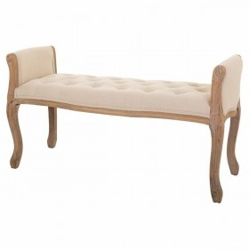 Panca Alexandra House Living Crema Legno d'albero della gomma 48 x 60 x 113 cm