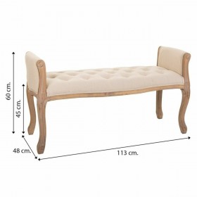 Panca Alexandra House Living Crema Legno d'albero della gomma 48 x 60 x 113 cm
