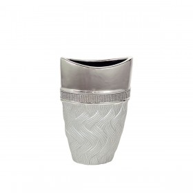 Vaso Romimex Argentato Ceramica 16 x 24 x 9 cm