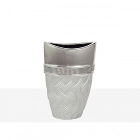 Vaso Romimex Argentato Ceramica 16 x 24 x 9 cm