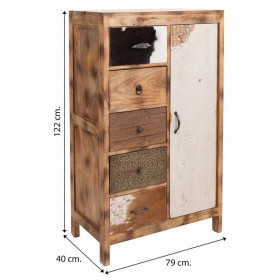 Cassettiera Alexandra House Living Legno di mango 40 x 122 x 79 cm