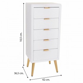 Cassettiera Alexandra House Living Dorato Legno MDF 36 x 100 x 42 cm