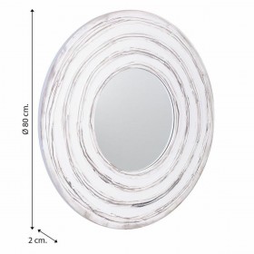 Specchio da parete Alexandra House Living Bianco 2 x 40 x 80 cm Cerchi