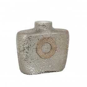 Vaso Romimex Dorato Argentato Metallo Vetro 31 x 30 x 14 cm