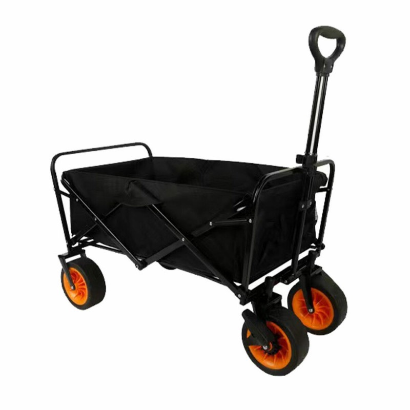 Marbueno Carrello Multiuso Pieghevole Acciaio 200 KG Nero Giardino, Spiaggia 86X50X59 cm