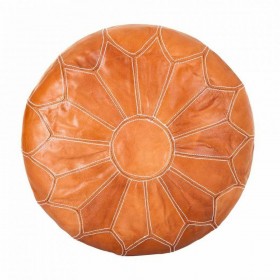 Puff Alexandra House Living Marrone Chiaro Pelle 48 x 35 x 48 cm