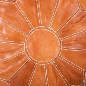 Puff Alexandra House Living Marrone Chiaro Pelle 48 x 35 x 48 cm