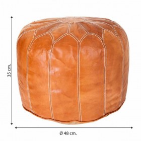 Puff Alexandra House Living Marrone Chiaro Pelle 48 x 35 x 48 cm