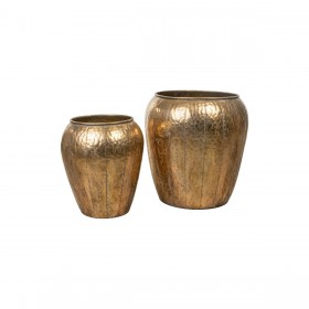 Set di 2 Vasi Romimex Dorato Metallo 49 x 50 x 49 cm