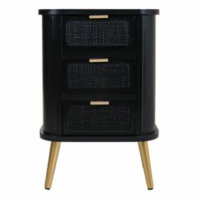 Comodino Alexandra House Living Nero Dorato 35 x 72 x 50 cm