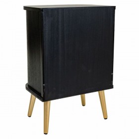 Comodino Alexandra House Living Nero Dorato 35 x 72 x 50 cm