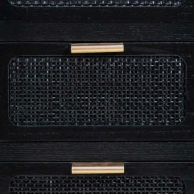 Comodino Alexandra House Living Nero Dorato 35 x 72 x 50 cm