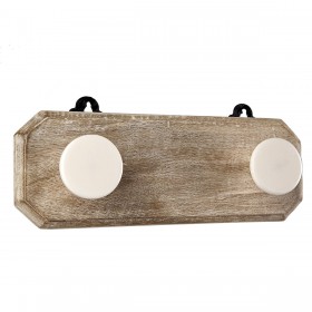 Appendiabiti da parete Romimex Naturale Legno Resina 28 x 7 x 12 cm