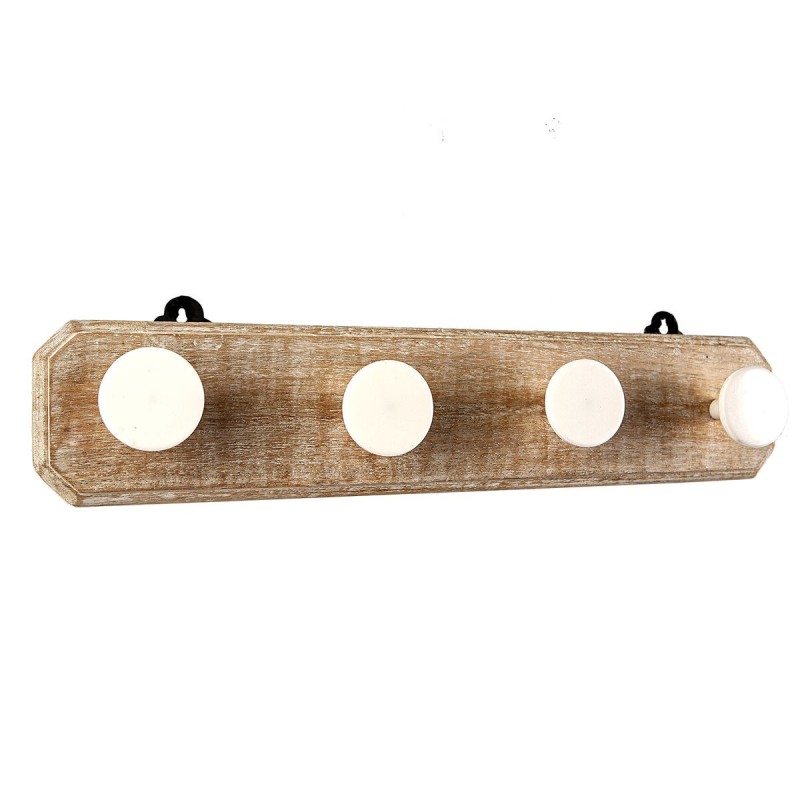 Appendiabiti da parete Romimex Naturale Legno Resina 48 x 7 x 12 cm