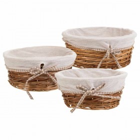 Set di Cesti Alexandra House Living vimini Legno di salice 30 x 13 x 30 cm 25 x 25 x 11 cm 36 x 15 x 36 cm 3 Pezzi