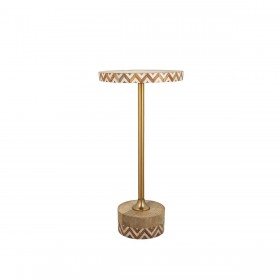 Tavolo aggiuntivo Romimex Marrone Dorato Legno Metallo 25 x 50 x 25 cm