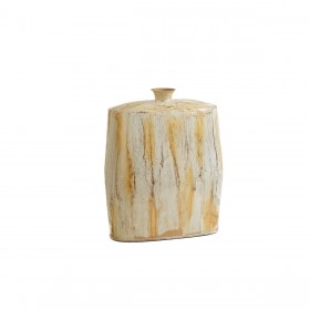 Vaso Romimex Bianco Dorato Alluminio 31 x 36 x 14 cm